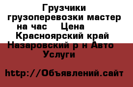 Грузчики,грузоперевозки,мастер на час. › Цена ­ 250 - Красноярский край, Назаровский р-н Авто » Услуги   